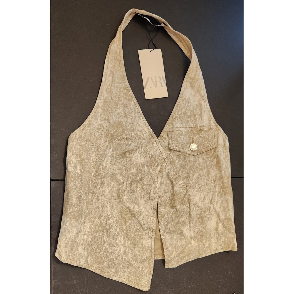 Zara Linen Blend Top Women'sā medium